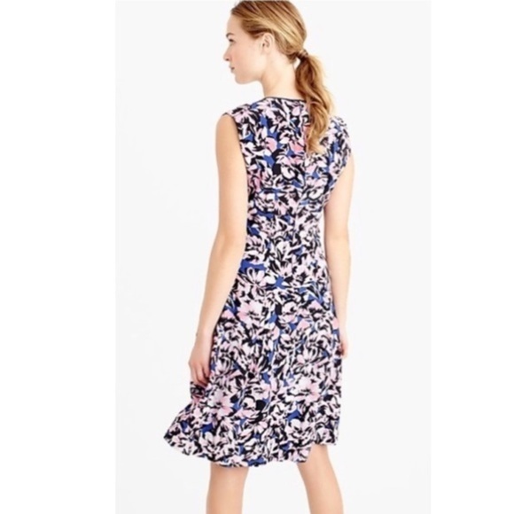 J. Crew Silk Hibiscus Print Dress NWT - Picture 3 of 7